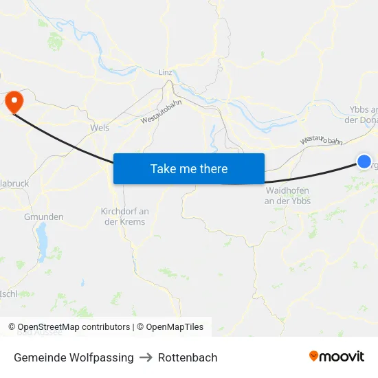 Gemeinde Wolfpassing to Rottenbach map