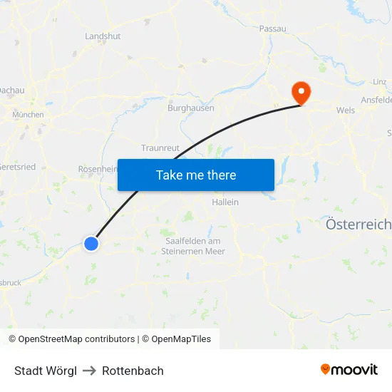 Stadt Wörgl to Rottenbach map