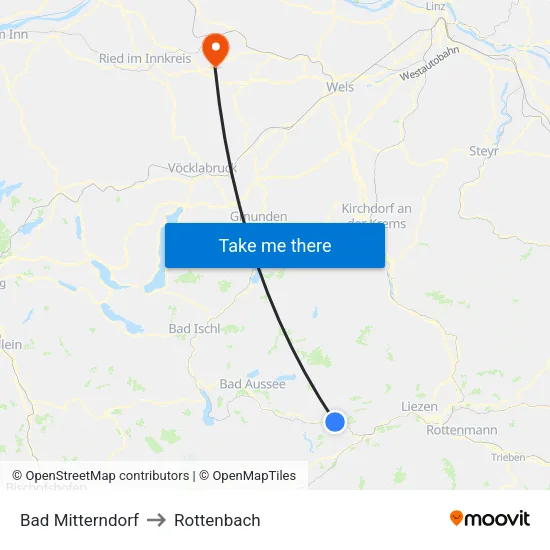 Bad Mitterndorf to Rottenbach map