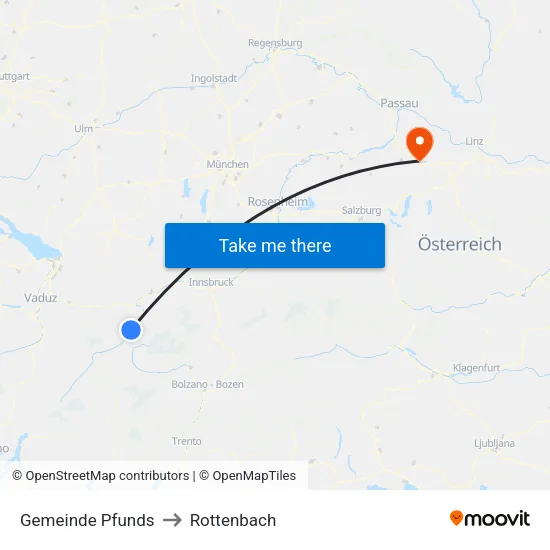 Gemeinde Pfunds to Rottenbach map