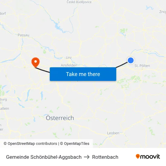 Gemeinde Schönbühel-Aggsbach to Rottenbach map
