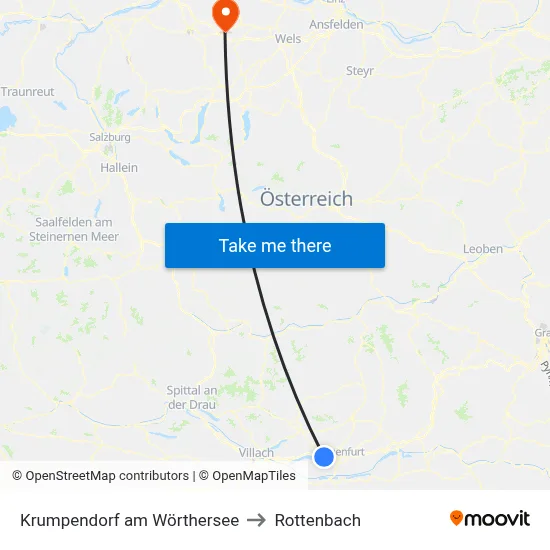 Krumpendorf am Wörthersee to Rottenbach map