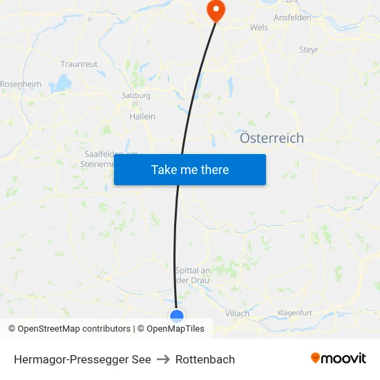 Hermagor-Pressegger See to Rottenbach map