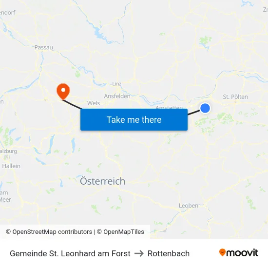 Gemeinde St. Leonhard am Forst to Rottenbach map