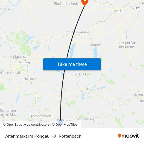 Altenmarkt Im Pongau to Rottenbach map