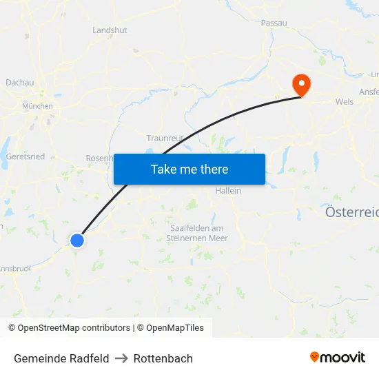 Gemeinde Radfeld to Rottenbach map