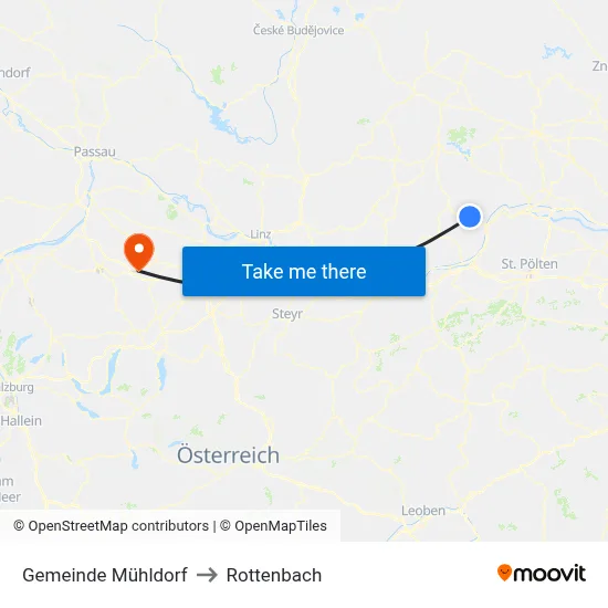 Gemeinde Mühldorf to Rottenbach map