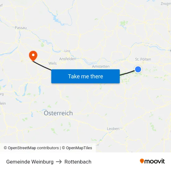 Gemeinde Weinburg to Rottenbach map