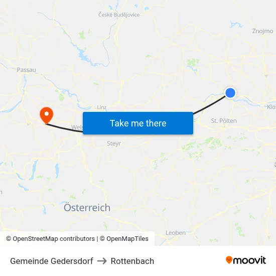 Gemeinde Gedersdorf to Rottenbach map