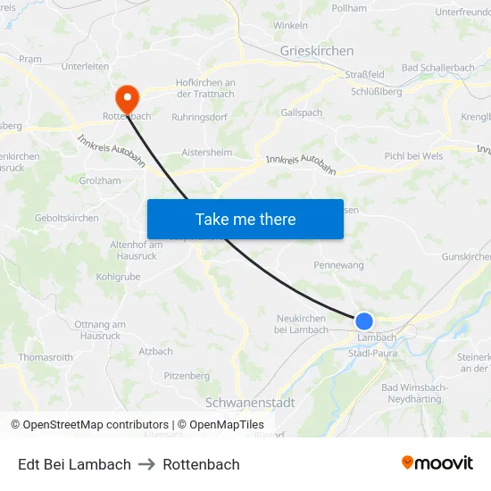 Edt Bei Lambach to Rottenbach map