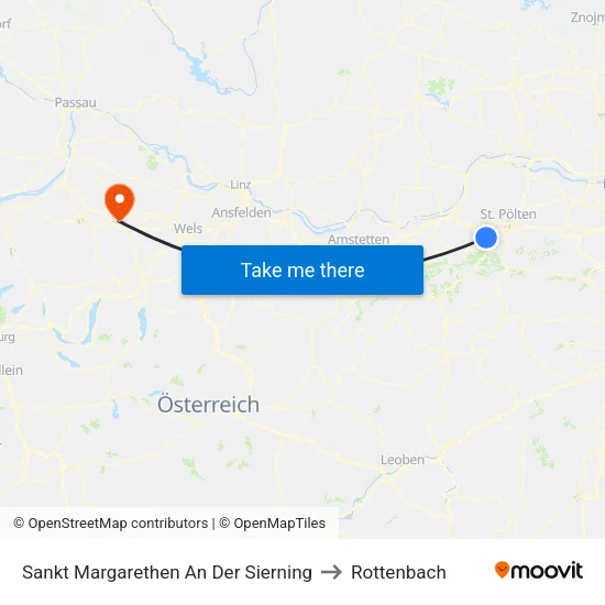 Sankt Margarethen An Der Sierning to Rottenbach map