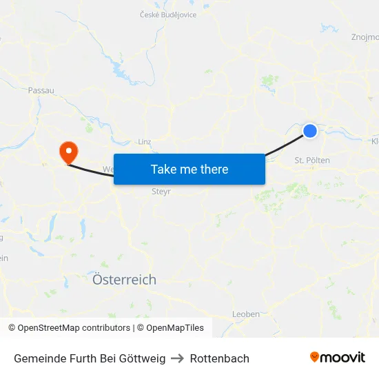 Gemeinde Furth Bei Göttweig to Rottenbach map