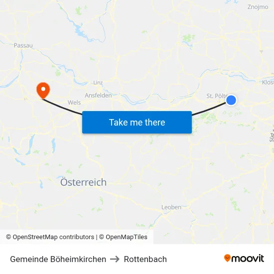 Gemeinde Böheimkirchen to Rottenbach map