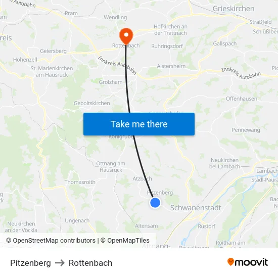 Pitzenberg to Rottenbach map
