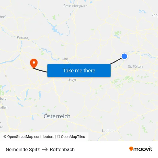 Gemeinde Spitz to Rottenbach map
