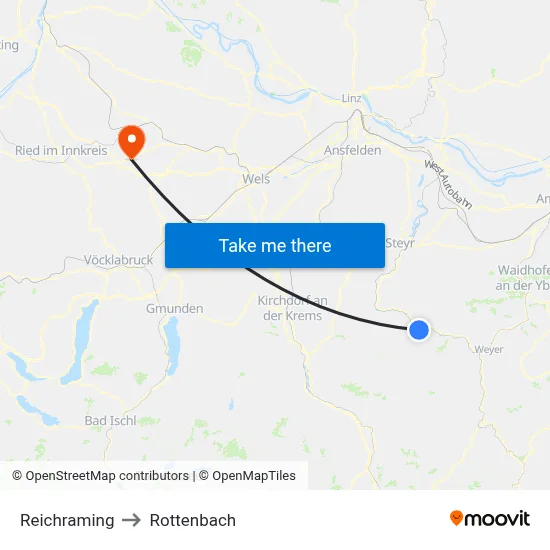 Reichraming to Rottenbach map