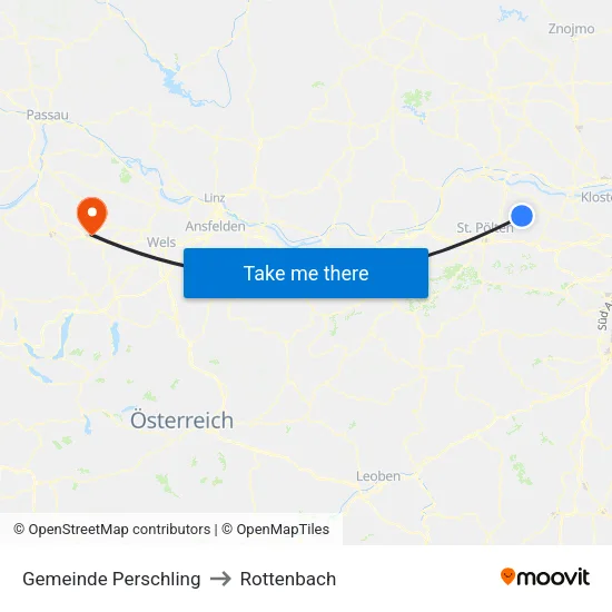 Gemeinde Perschling to Rottenbach map
