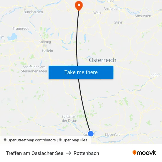 Treffen am Ossiacher See to Rottenbach map