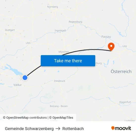 Gemeinde Schwarzenberg to Rottenbach map