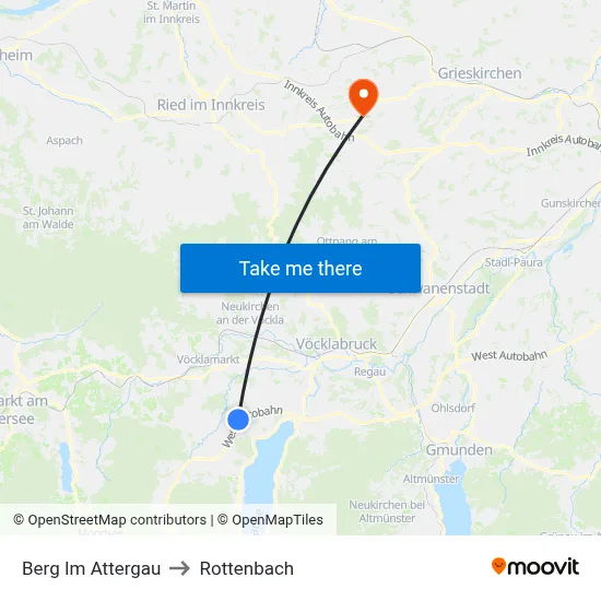 Berg Im Attergau to Rottenbach map