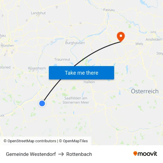 Gemeinde Westendorf to Rottenbach map