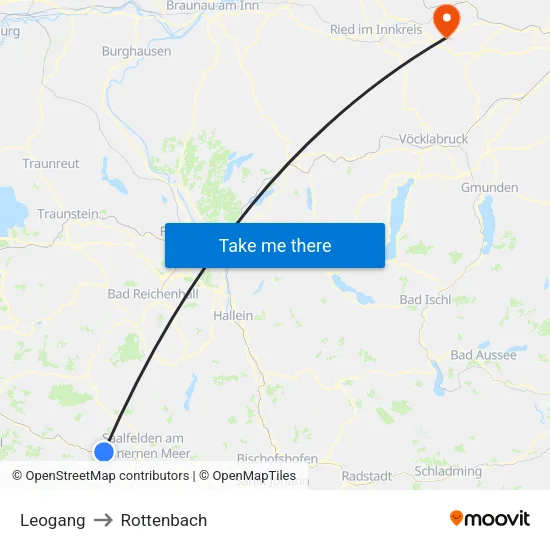 Leogang to Rottenbach map