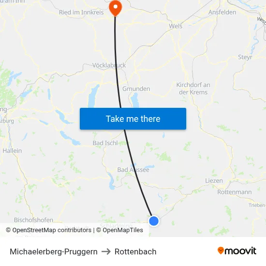 Michaelerberg-Pruggern to Rottenbach map