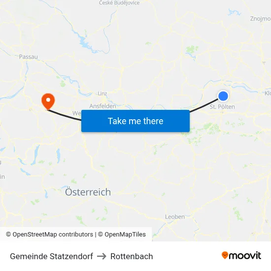 Gemeinde Statzendorf to Rottenbach map