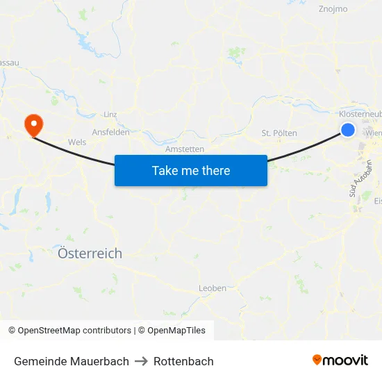 Gemeinde Mauerbach to Rottenbach map