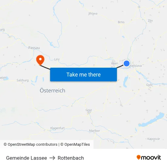 Gemeinde Lassee to Rottenbach map