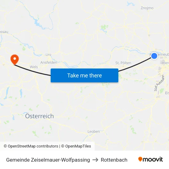 Gemeinde Zeiselmauer-Wolfpassing to Rottenbach map