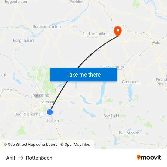 Anif to Rottenbach map