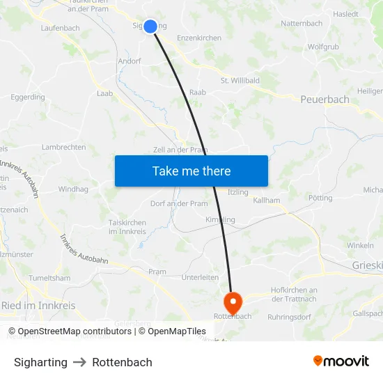 Sigharting to Rottenbach map