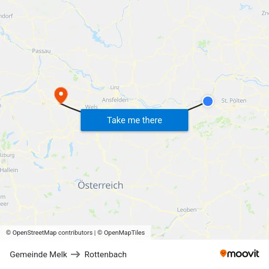 Gemeinde Melk to Rottenbach map