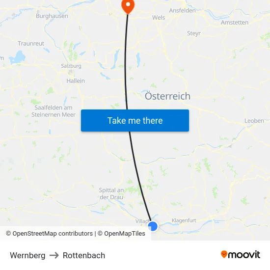 Wernberg to Rottenbach map
