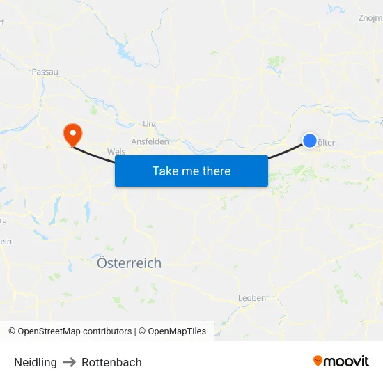Neidling to Rottenbach map
