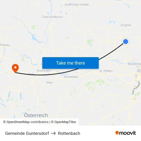 Gemeinde Guntersdorf to Rottenbach map