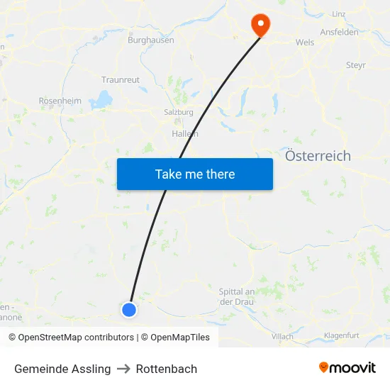 Gemeinde Assling to Rottenbach map