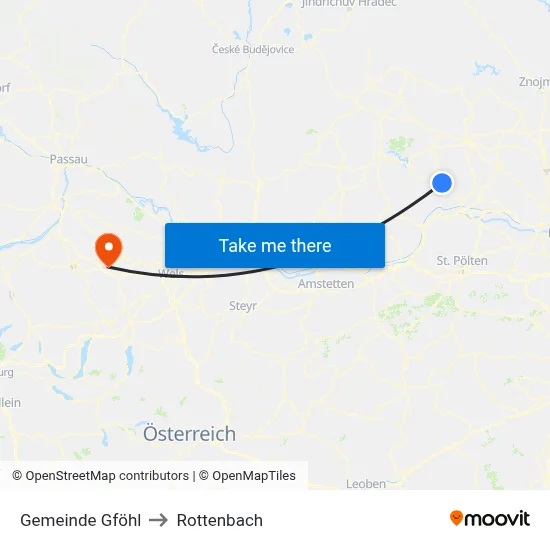 Gemeinde Gföhl to Rottenbach map