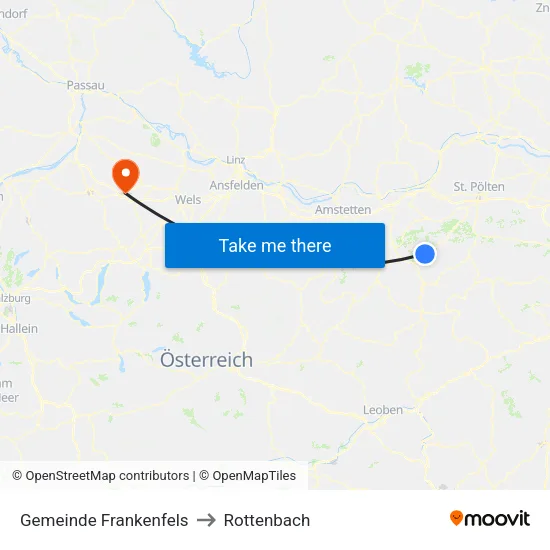 Gemeinde Frankenfels to Rottenbach map