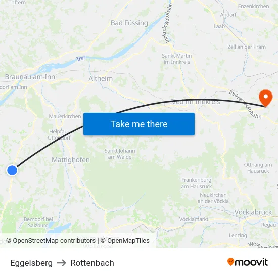 Eggelsberg to Rottenbach map