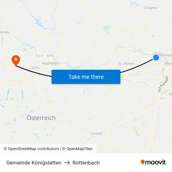 Gemeinde Königstetten to Rottenbach map
