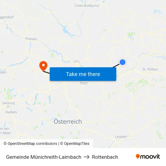 Gemeinde Münichreith-Laimbach to Rottenbach map