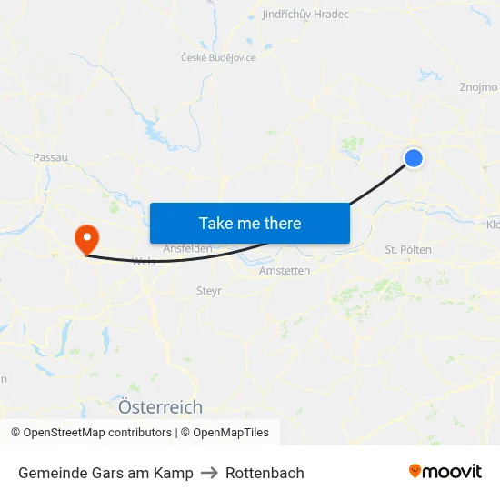 Gemeinde Gars am Kamp to Rottenbach map