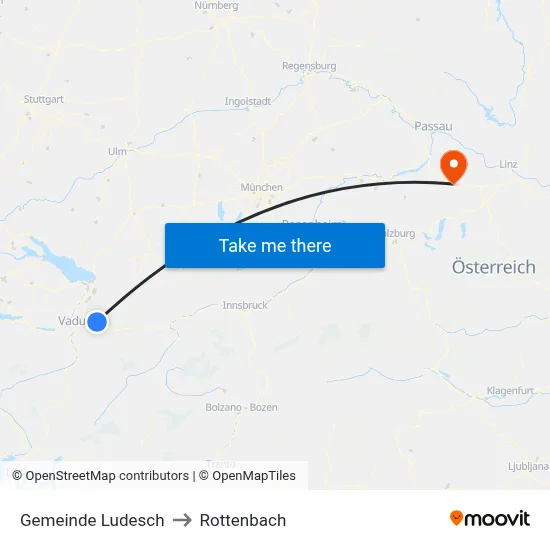 Gemeinde Ludesch to Rottenbach map
