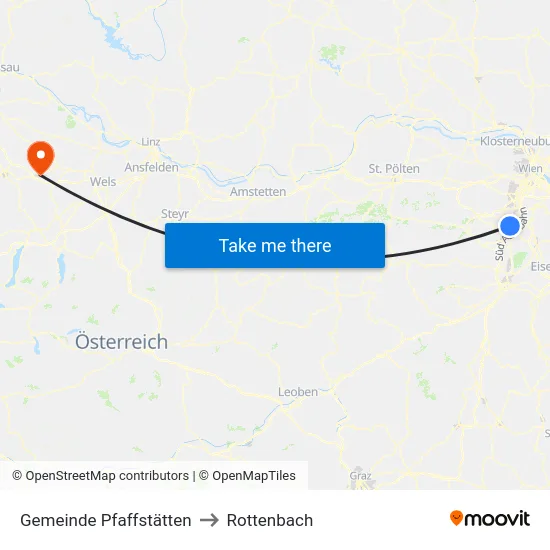 Gemeinde Pfaffstätten to Rottenbach map