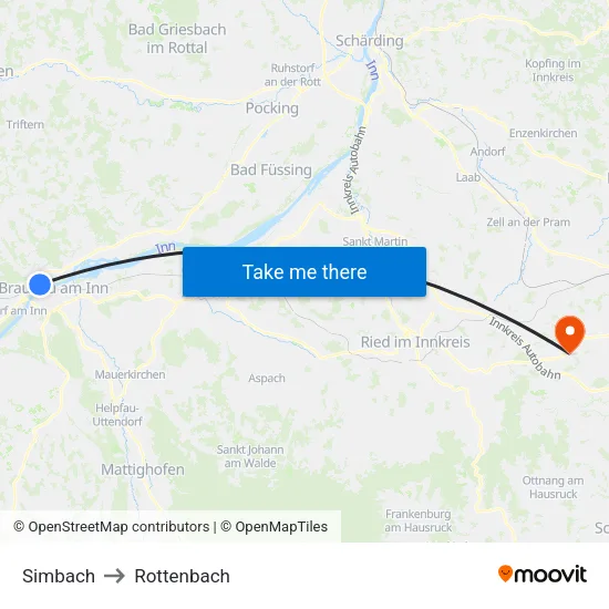 Simbach to Rottenbach map