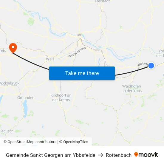 Gemeinde Sankt Georgen am Ybbsfelde to Rottenbach map