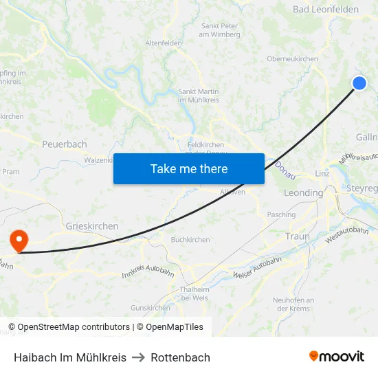 Haibach Im Mühlkreis to Rottenbach map