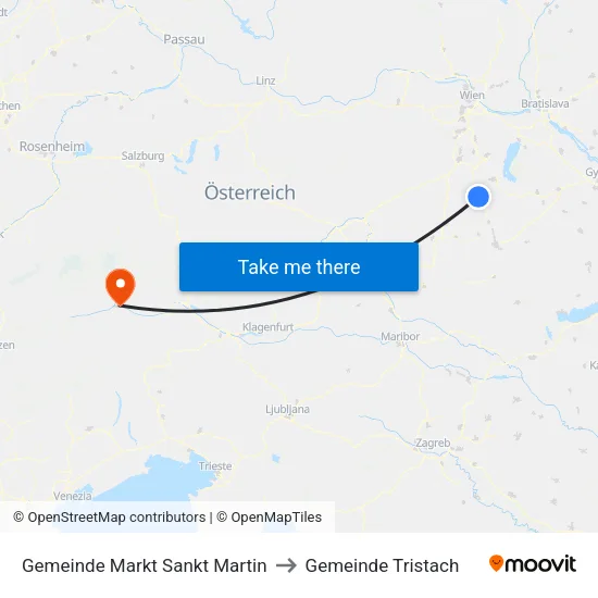 Gemeinde Markt Sankt Martin to Gemeinde Tristach map